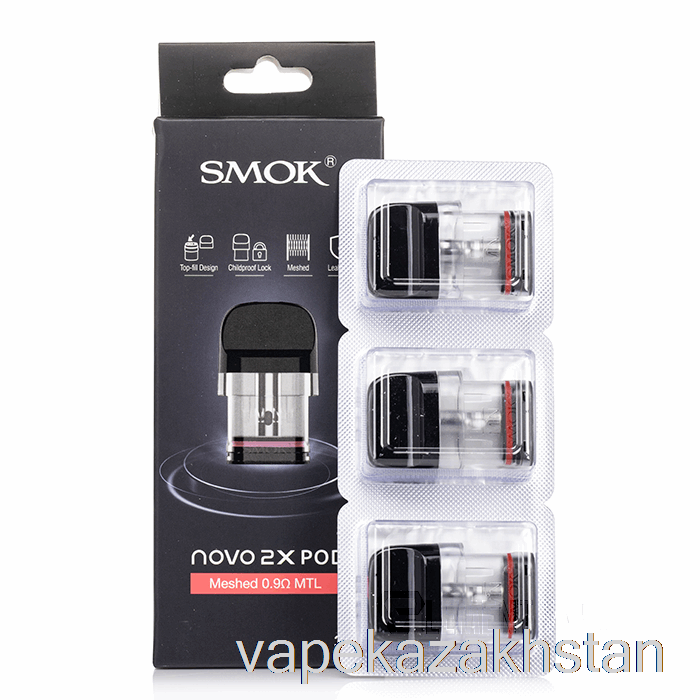 Vape Disposable SMOK NOVO 2X Replacement Pods 0.9ohm Meshed MTL Pods